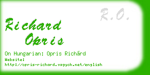 richard opris business card